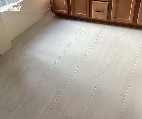 New bathroom tile flooring